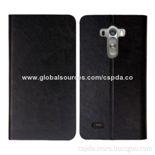 PU Slim Book Folio Cases for LG G3 with Card Slots, Various Colors Available